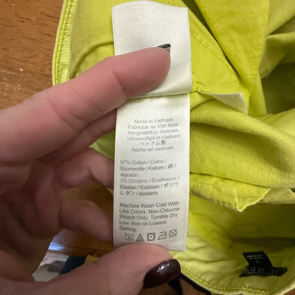 J. Crew Chartreuse Women's Shorts 12 - Picture 4 of 9